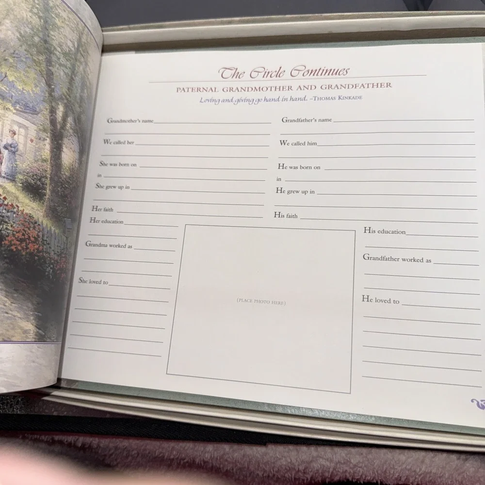 Vntg Our Family History by Thomas Kinkade Keepsake Book New in Box 1998